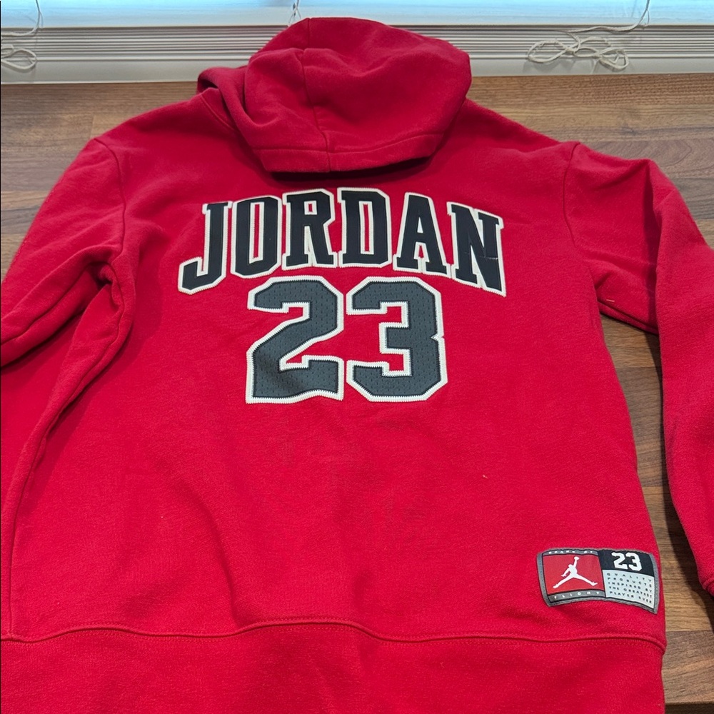 Jordan Red Hoodie with Bold 23 Design
